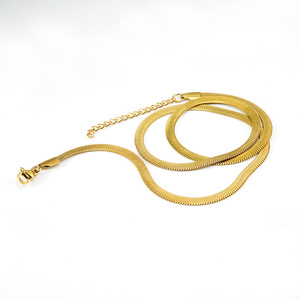 ZOGXIN Gold Plated Snake Chain Necklace Multi Layered 18K Stainless Steel Clavicle Chain Minimalist Style Fashion Jewelry - Product Image 2