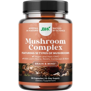 Extra Sterke Paddenstoelencomplex <span class=keywords><strong>Capsules</strong></span> Paddestoelsupplement <span class=keywords><strong>Capsules</strong></span> Met Reishi Chaga <span class=keywords><strong>Cordyceps</strong></span> & Hersenondersteuningssupplement - Product Image 1