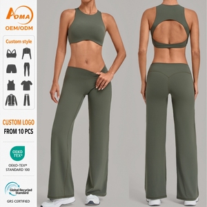 Ensemble de yoga respirant Aoyema Sportswear <span class=keywords><strong>pour</strong></span> femmes, 2 pièces, décontracté, <span class=keywords><strong>pour</strong></span> la salle de sport, la remise en forme, l'entraînement en plein air, crop top <span class=keywords><strong>pour</strong></span> la musculation - Product Image 1