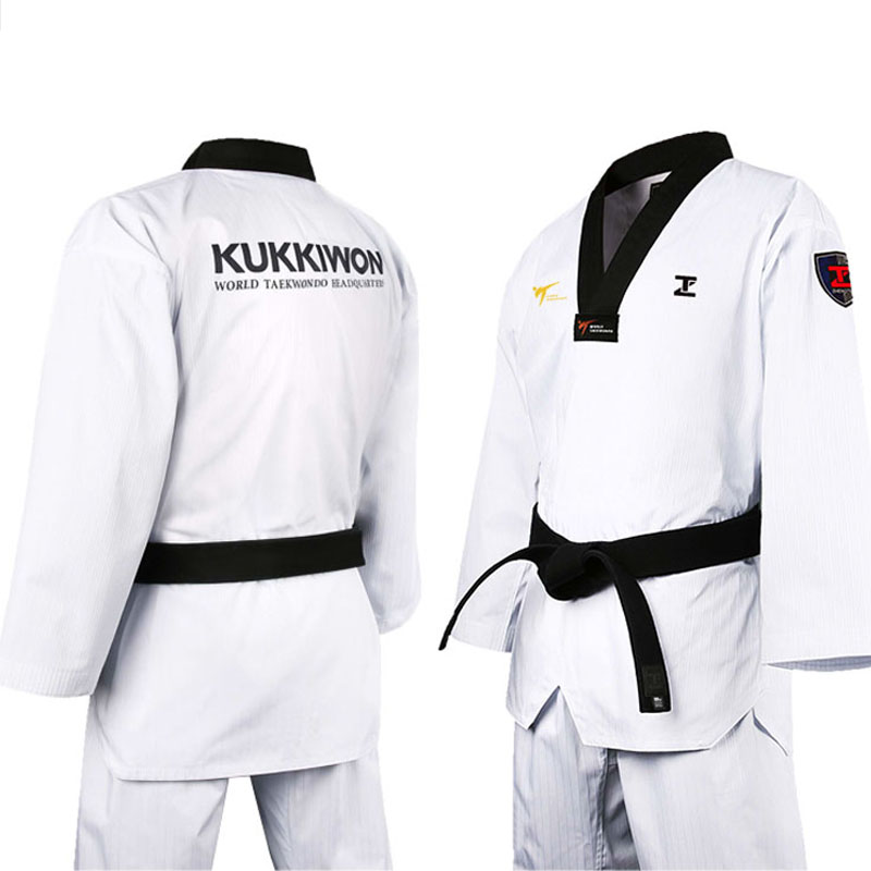 Vechtsporten Goedkope Wtf Taekwondo Uniform Dobok Uniformen Tkd Custom Itf Dobok Wit Zwart Bule Taekwondo Sport Uniform Pak