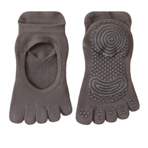 Nouvelles chaussettes de yoga pour femmes à cinq orteils, ouvertes à l'arche, absorbantes, respirantes, en coton doux et confortables, antidérapantes avec semelle en caoutchouc pour le sport - Product Image 3