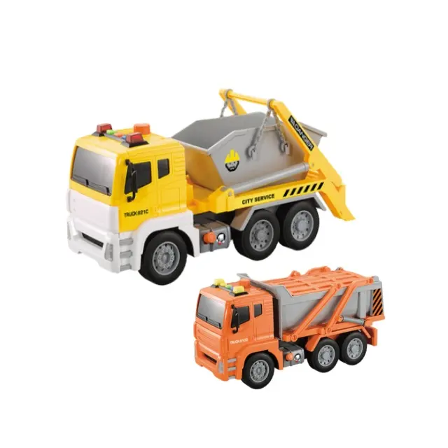 1:12 Friction truck Inertial Push Go Friction Powered Construction Vehicle Set with acoustooptic and cheer for toddlers