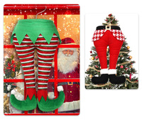 Jambes d'elfe de Noël en peluche avec chaussures collées, pour décoration d'arbre de Noël, fournitures d'ornements pour fêtes et festivals de Noël