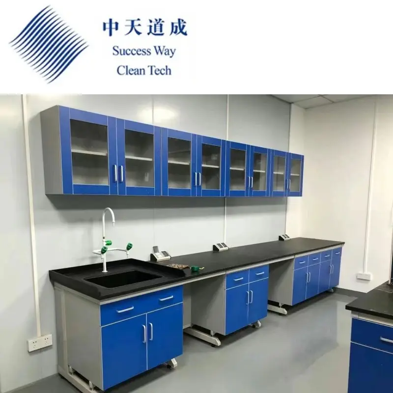 Wholesale Multifunction Lab Work Bench Microbiology Biology Laboratory Furniture Side Table With Suspending Cabinet