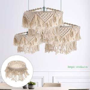 Pantalla de Lámpara de Macramé Tejida y Transpirable de Estilo Bohemio con Tejido de Trama para Decoración de Restaurantes, Hoteles y Hogares - Venta al por Mayor desde Vietnam - Product Image 4