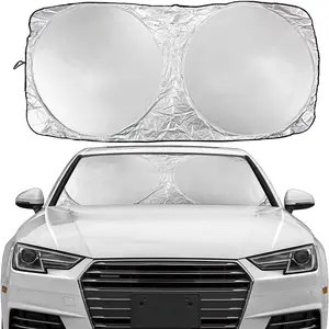 Heat And UV Rays Prevent Premium Quality 240T Silver Car Windshield Screen Sunshade Cover