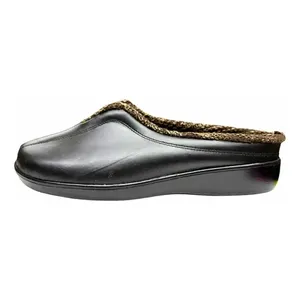 Pantuflas de Casa Angelina 271 de Cuero con Punta Redonda, Forro de Piel, Suela de EVA, para Todas las Temporadas, Cómodas, para Hombre - Product Image 1