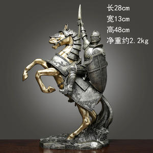 ที่กําหนดเองงานฝีมือเรซินทหารรูปปั้นอัศวินม้าเรซิ่นตกแต่งบ้านหุ่น - Product Image 6