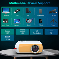 Yinzam A10 Mini projecteur HD natif portable, projecteur WiFi LED 1600 Ansi Lux le moins cher avec projecteurs vidéo de prise en charge 1080P
