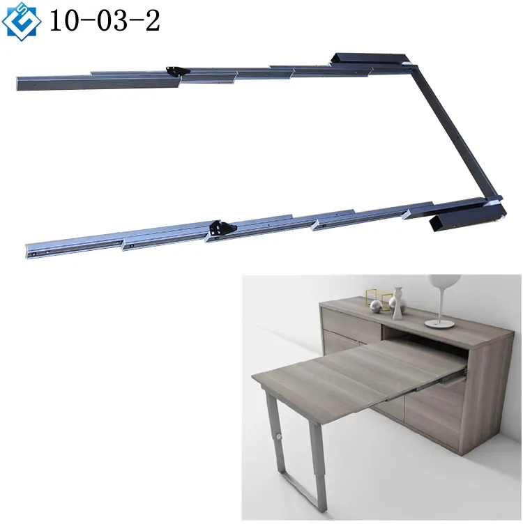 Smart Möbel Teile Ziehen Esstisch Hardware 5 Abschnitt T Typ Aluminium Versteckte Folding Erweiterung Tisch Rutsche Mechanismus