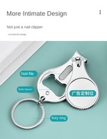 Individueller Flaschenöffner Nagelknipser Schlüsselanhänger Tragbarer Edelstahl Metall-Schlüsselring Multifunktionaler Cutter Werbegeschenk