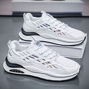 New Breathable Mesh Shoes Men's Trendy All-match White Shoes Thick <b>Sole</b> Sports Men's Casual Running Shoes - Product Image 2
