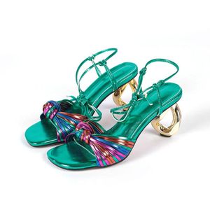 Zapatos de Mujer de Moda, Sandalias de Tacón Extraño con Punta Abierta, Tacones de Verano de Lujo - Product Image 3