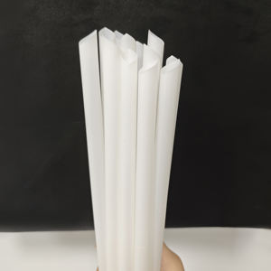 Pailles à boba épaisses en PLA biodégradable et écologiques, blanches, emballées individuellement - Product Image 1