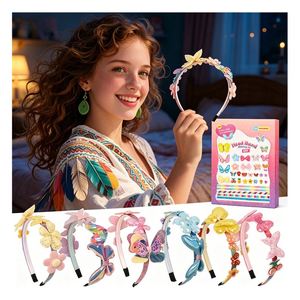 Crea tus propias diademas: Accesorios de moda para niños, alas de mariposa, gemas de cristal, cinta, regalo creativo, paquete de juguetes para fiestas. - Product Image 2