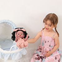 Muñeca Reborn Africana Negra de 33 cm, Juguete de Vinilo Suave con Simulación de Porcelana para Niños y Niñas de 2 a 7 Años, China