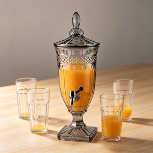Distributeur de jus de couleur gris fumée galvanoplastie taille 2L avec robinet pour hôtel, restaurant et bar de AO Verrerie - Product Image 2