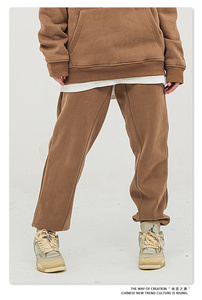 Pantaloni Sportivi in Pile Extra Spesso su Misura <span class=keywords><strong>Taglie</strong></span> <span class=keywords><strong>Forti</strong></span>, Stile Basic Unisex, Tinta Unita, Vestibilità Affusolata, Pantaloni da <span class=keywords><strong>Uomo</strong></span> - Product Image 2