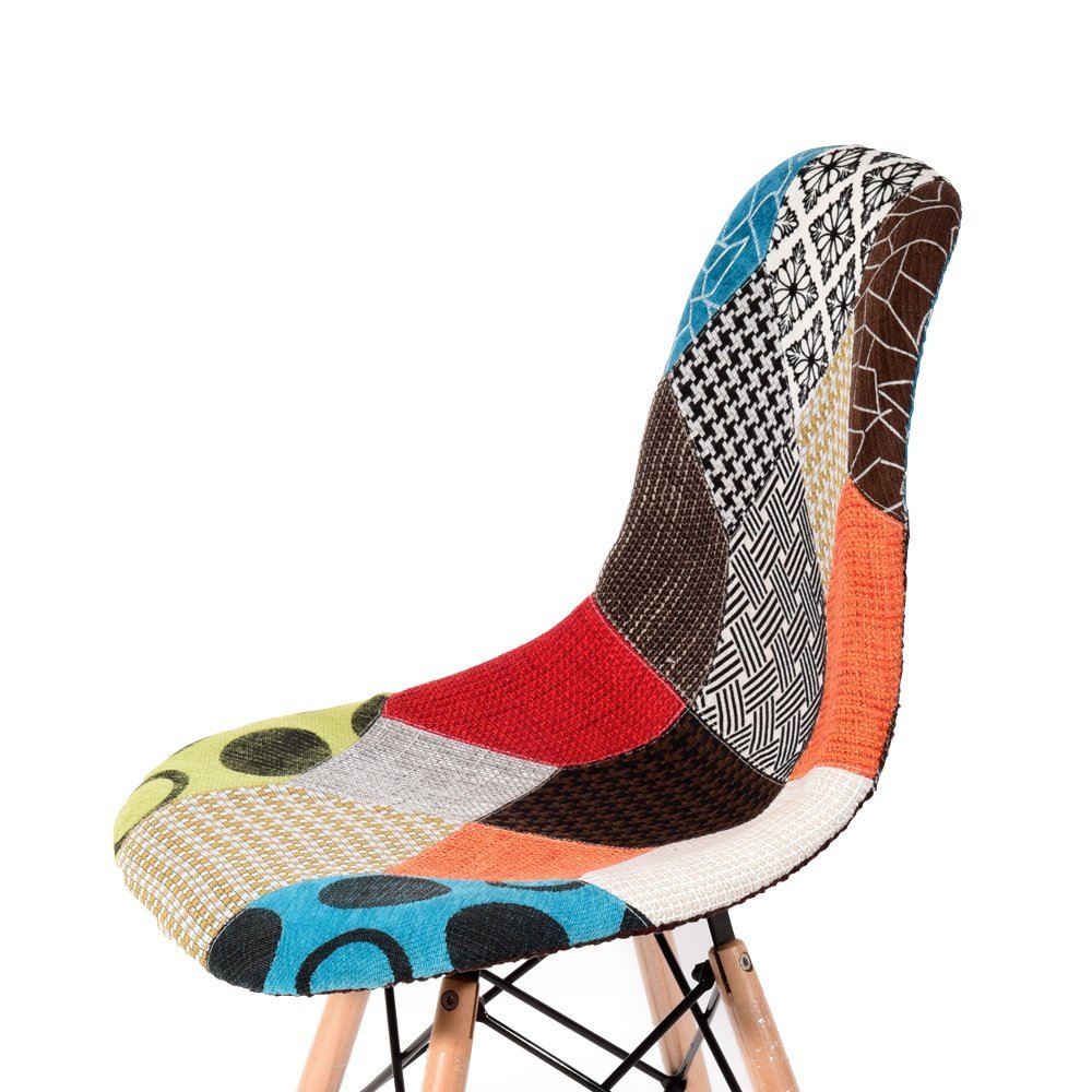 Contemporary upholstered patchwork fabric dining chair china manufacturing