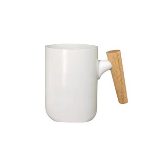 Nordic Style <b>Ceramic</b> <b>Mug</b> With Wooden Handle And <b>Lid</b> Solid Color <b>For</b> Coffee Tea Breakfast Promotion - Product Image 5