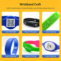 Pulsera Deportiva Ajustable de Silicona con RFID de 13.56Mhz y 125KHz, Resistente al Agua, para Control de Acceso en Eventos, Festivales y Negocios, con NFC