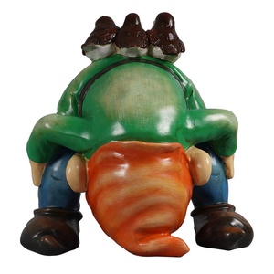 Vườn Trang Trí Custom Made Thiết Kế Mới Hài Hước Nhựa Gnome Nghịch Ngợm Tượng Với 3 Con Chim Trên Mông - Product Image 5