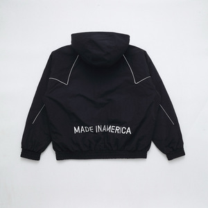 Veste coupe-vent à capuche brodée SUPR High Street Hip Hop pour homme, avec fermeture éclair contrastée, coupe ample, en nylon, unisexe, streetwear - Product Image 5