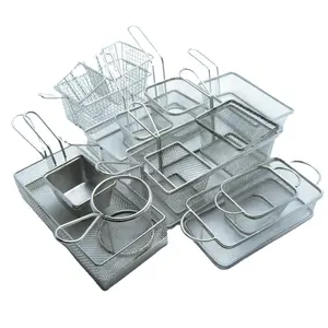 Mini S/S 304 cibo per uso alimentare francese da tavola che serve in acciaio inossidabile 8cm cestello per friggere