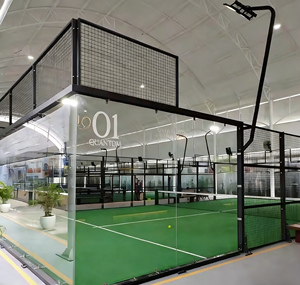 EXITO 2023 Precio bajo de alta calidad de vidrio <span class=keywords><strong>Padel</strong></span> Court Fabricantes, panorámica completa sin esquina <span class=keywords><strong>Padel</strong></span> Cancha de tenis para la venta - Product Image 1
