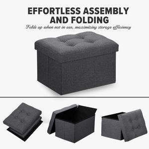 Phòng khách hiện đại sofa grey Ottoman GiườNg Lưu trữ băng ghế dự bị có thể gập lại hình chữ nhật Đồ chơi hộp lưu trữ phân màu đen Ottoman với lưu trữ - Product Image 4