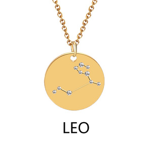 SSeeSY bijoux de mode breloques non ternir signe étoile plaqué or en acier inoxydable pièce 12 <span class=keywords><strong>horoscope</strong></span> zodiaque collier pour les femmes - Product Image 3