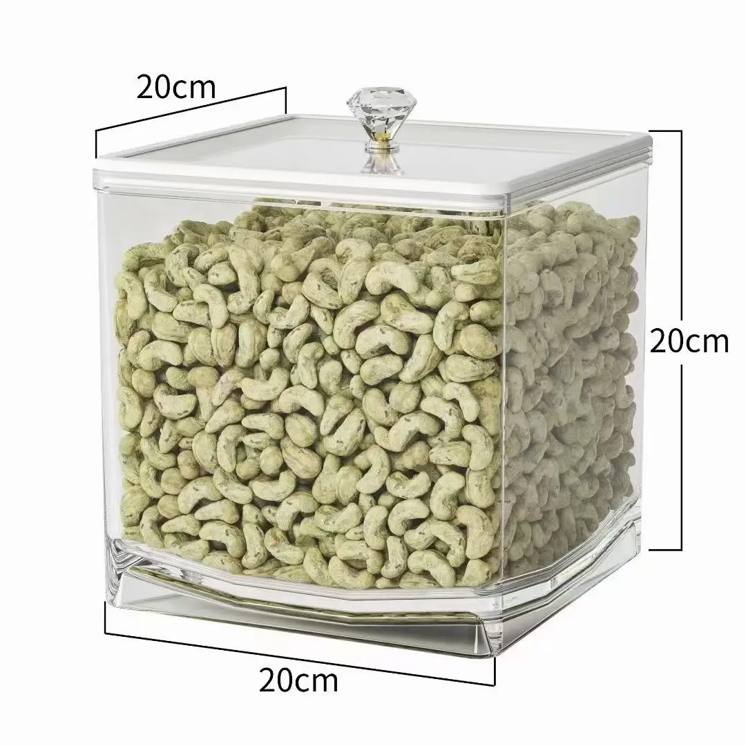 plastic food grade airtight acrylic box for bulk candy cereal grain nuts beans and other bulk products