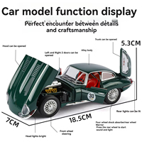 Moulé sous pression à l'échelle 1:24 ancien modèle de voiture XF XJ de type E lumières sonores portes de retrait Construction en métal pile bouton jouet à piles