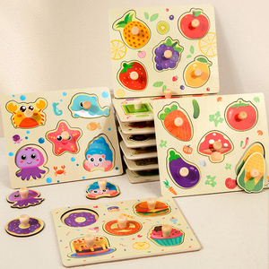 Puzzle Educativi Montessori per Bambini e Bambine con Forme di Frutta, Animali e Veicoli, Puzzle in Legno con Animali per l'Apprendimento Prescolare - Product Image 2