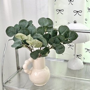 ใบยูคาลิปตัสเทียมดอกไม้ผ้าไหมสีเขียวดอกไม้ในร่มกลางแจ้งงานแต่งงานตกแต่งบ้านจำลอง - Product Image 2