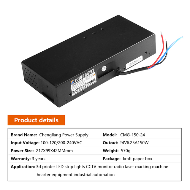Power Supplies Medical Triple Ac/Dc 24V 6.3a Ultra Slim Adaptr Led Linear Switching Power Supply for Magnetron