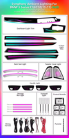 Kit d'éclairage d'ambiance intérieur LED Symphony 256 couleurs pour BMW Série 5 F10 F11 2011-2017, accessoires de bande lumineuse d'ambiance (version RHD)