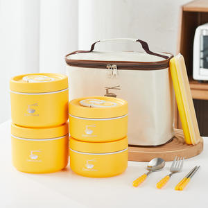 Boîte à lunch portable à double paroi pour enfants, en acier inoxydable 304, avec compartiment à soupe – Nouveauté très demandée - Product Image 4