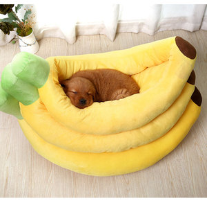 Productos populares de lujo de felpa suave para mascotas, cama de plátano para perros, lavado a mano, cama pequeña bonita personalizada para mascotas, sofá, cama para gatos, plátano - Product Image 2