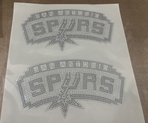 Offre Spéciale – Patch thermocollant en strass San Antonio Spurs, prêt à expédier pour la décoration de vêtements - Product Image 6