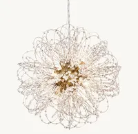 Lustre en cristal de globe rétro américain Lampe boule créative pour salon Villa Hôtel pour restaurant Lustre d'ingénierie