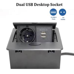 इनसेट छिपे हुए eu मानक पावर सॉकेट यूएसबी चार्जिंग ब्लैक पॉप अप कॉन्फ्रेंस टेबल डेस्कटॉप सॉकेट यूएसबी कनेक्टर के साथ - Product Image 6
