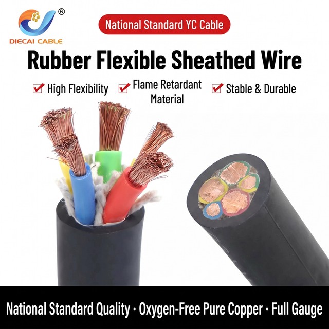 99.9% OFC Copper YC YZ Rubber Sheathed Cable Flexible H07RN-F Power Cable for Mobile Machinery