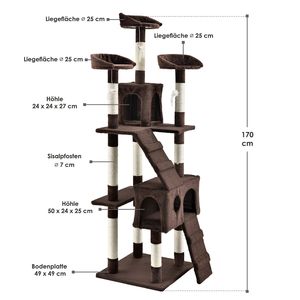Moderno Grande Albero Tiragraffi di Lusso per Gatti, Torre Arredo con Palo Tiragraffi per Gattini, <span class=keywords><strong>Casa</strong></span> per Animali - Product Image 3