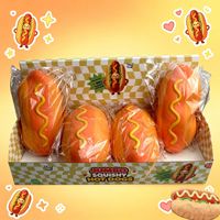 Jouet Squishy Géant Hot Dog, Jouet Sensoriel Anti-Stress Extensible et Souple, Jouet à Presser Réaliste en Forme de Nourriture, Cadeau pour Enfants et Adultes