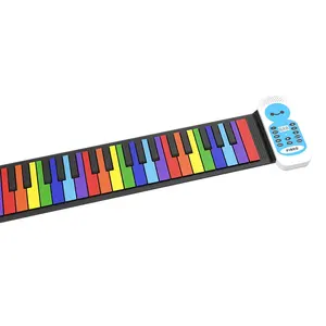 Цветное элегантное электронное складное пианино, патентованное, портативное, 49 клавиш, гибкая клавиатура, силиконовая кнопка в сложенном виде со встроенным динамиком
