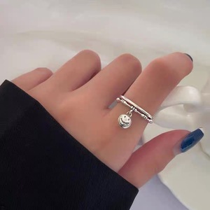 S925 Sterling <b>Silver</b> Smile Face <b>Ring</b> Open Design Women's Fashion Jewelry Gift - Product Image 1