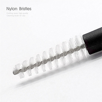 Brosse de nettoyage anti-poussière pour téléphone en acier inoxydable, longueur 70 mm, mini brosse de nettoyage avec poignée antidérapante, gadget électronique