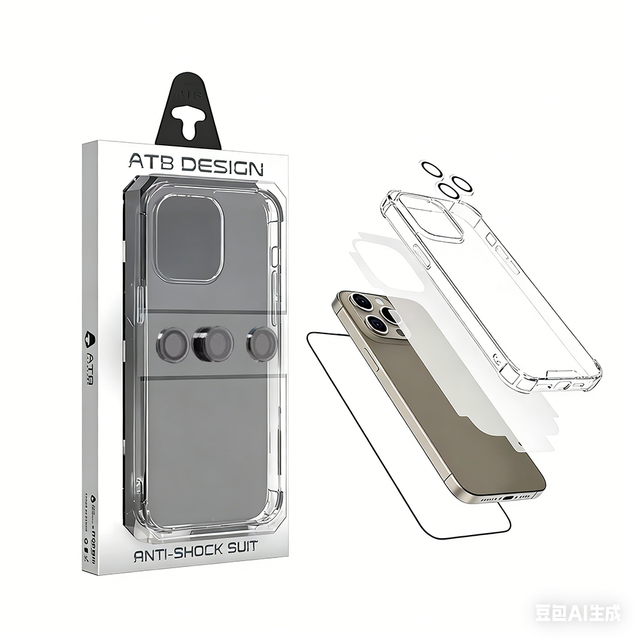 ATB Phone case 6 in 1 Protective Sets Camera Lens Back Film Anti-Scratch Screen Protector Set for Iphone 15 14 13 Pro Max