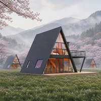Villa de Ferme de Campagne Haut de Gamme Modulaire Préfabriquée pour Hôtel et Hébergement d'Invités Projet S990 Pro Maison en A-Frame